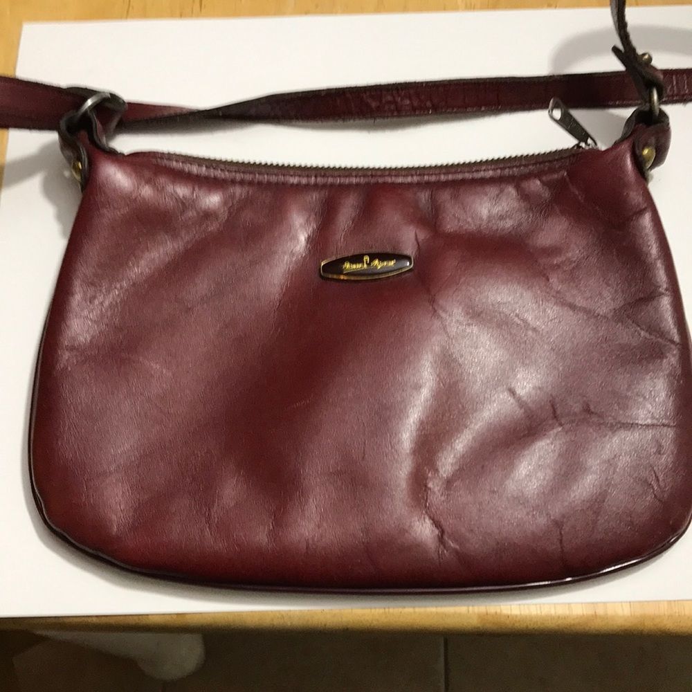 Etienne Aigner Maroon Leather Small Bag - Picture 1 of 4
